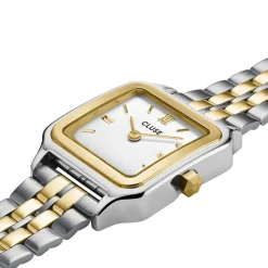 CLUSE Montre Gracieuse Petite Blanc cadran bicolore fond blanc bracelet acier bicolore Outlet