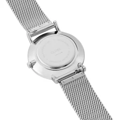 CLUSE Montre Minuit Noir cadran argenté fond noir bracelet acier argenté New