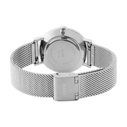 CLUSE Montre Minuit Noir cadran argenté fond noir bracelet acier argenté New