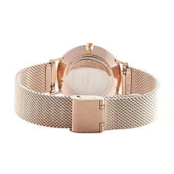 CLUSE Montre Minuit Noir cadran doré rose fond noir bracelet acier doré rose Best