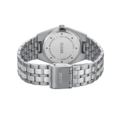 CLUSE Montre Retro 70's Bleu cadran argenté fond bleu bracelet acier argenté Hot