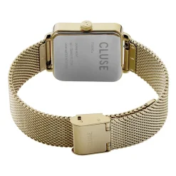 CLUSE Montre Tetragone Bleu cadran doré fond bleu bracelet acier doré Sale