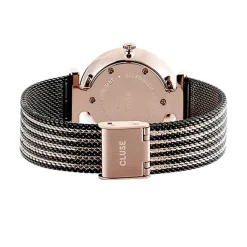 CLUSE Montre Triomphe Noir cadran doré rose fond noir bracelet acier doré rose Hot