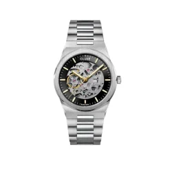 CLUSE Montre Vigoureux Automatique Noir cadran argenté fond noir bracelet acier argenté Sale