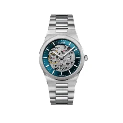CLUSE Montre Vigoureux Automatique Bleu cadran argenté fond bleu bracelet acier argenté New