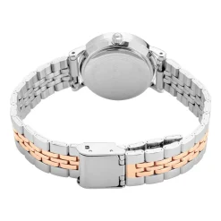 CODHOR Montre Alix Argenté cadran bicolore blanc / rose fond argenté bracelet acier bicolore New