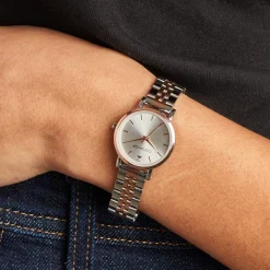 CODHOR Montre Alix Argenté cadran bicolore blanc / rose fond argenté bracelet acier bicolore New