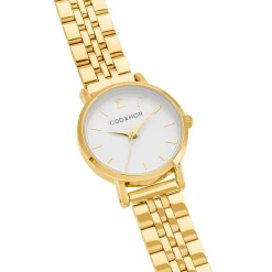 CODHOR Montre Alix Blanc cadran doré fond blanc bracelet acier doré Outlet