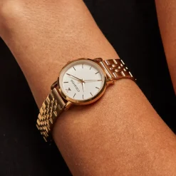 CODHOR Montre Alix Blanc cadran doré fond blanc bracelet acier doré Outlet