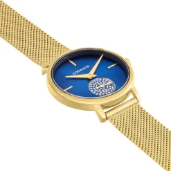 CODHOR Montre Amele Bleu cadran doré fond bleu bracelet acier doré Hot