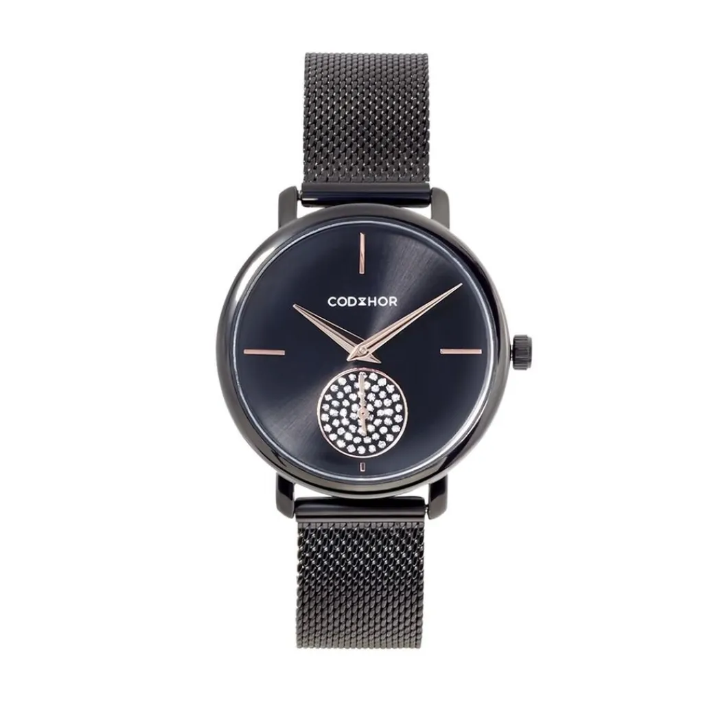 CODHOR Montre Amele Noir cadran noir fond noir bracelet acier noir Online