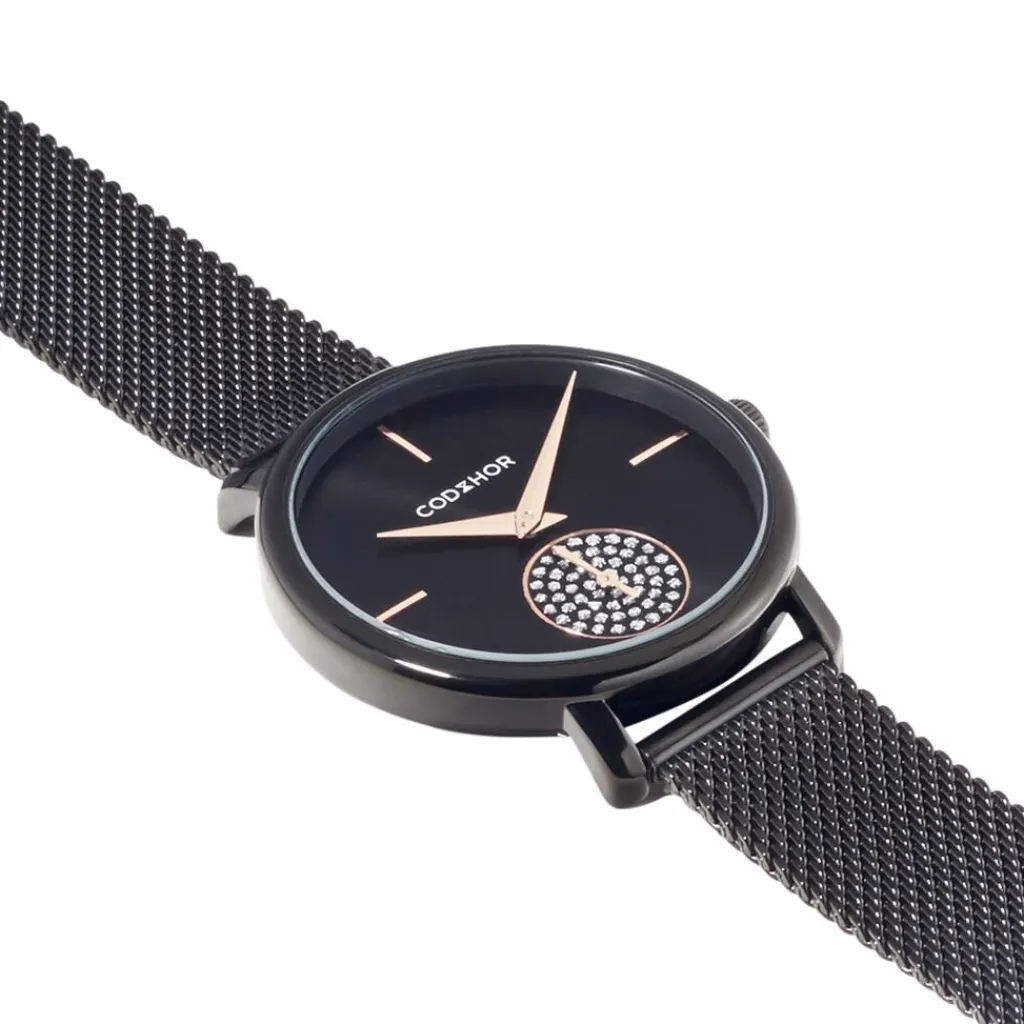 CODHOR Montre Amele Noir cadran noir fond noir bracelet acier noir Online