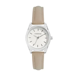 CODHOR Montre Anais Argenté cadran argente fond argenté bracelet synthétique beige Best