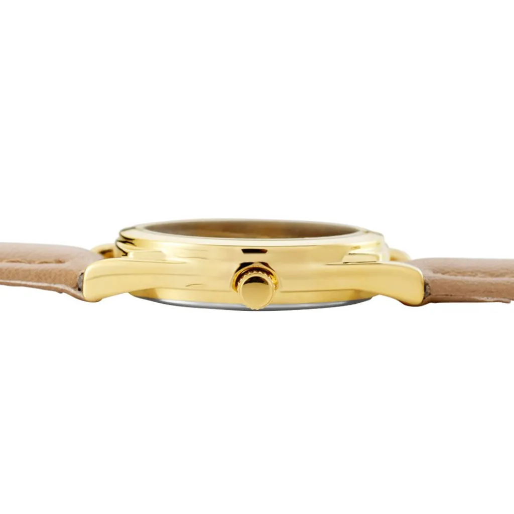 CODHOR Montre Anais Argenté cadran doré fond argenté bracelet synthétique marron Online