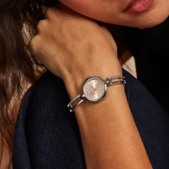 CODHOR Montre Andrea Rose cadran argenté fond rose bracelet alliage argenté Hot