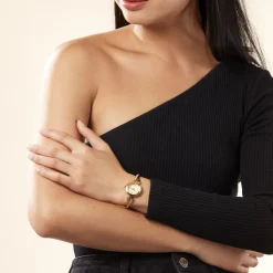 CODHOR Montre Anita Doré cadran doré fond doré bracelet alliage doré Outlet