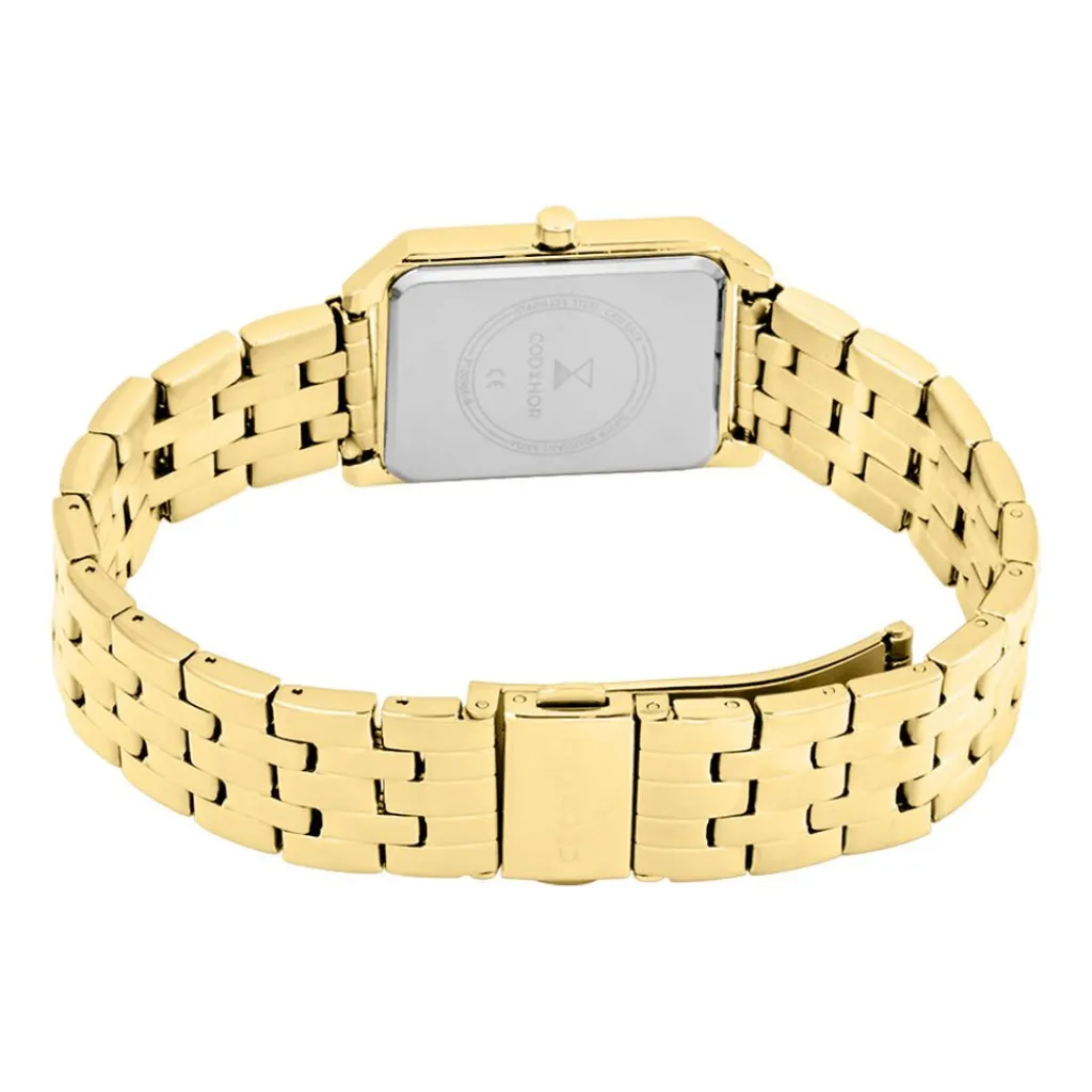 CODHOR Montre Arianne Blanc cadran doré fond blanc bracelet acier doré Sale