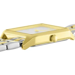 CODHOR Montre Arianne Blanc cadran doré fond blanc bracelet acier bicolore