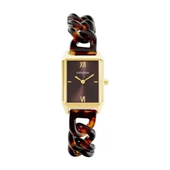 CODHOR Montre Arianne Marron cadran doré fond marron bracelet acetate marron Hot