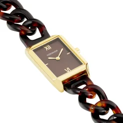 CODHOR Montre Arianne Marron cadran doré fond marron bracelet acetate marron Hot