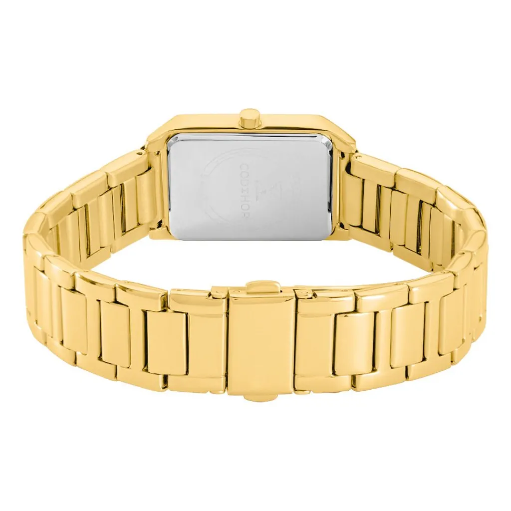 CODHOR Montre Arianne Noir cadran doré fond noir bracelet acier doré Outlet