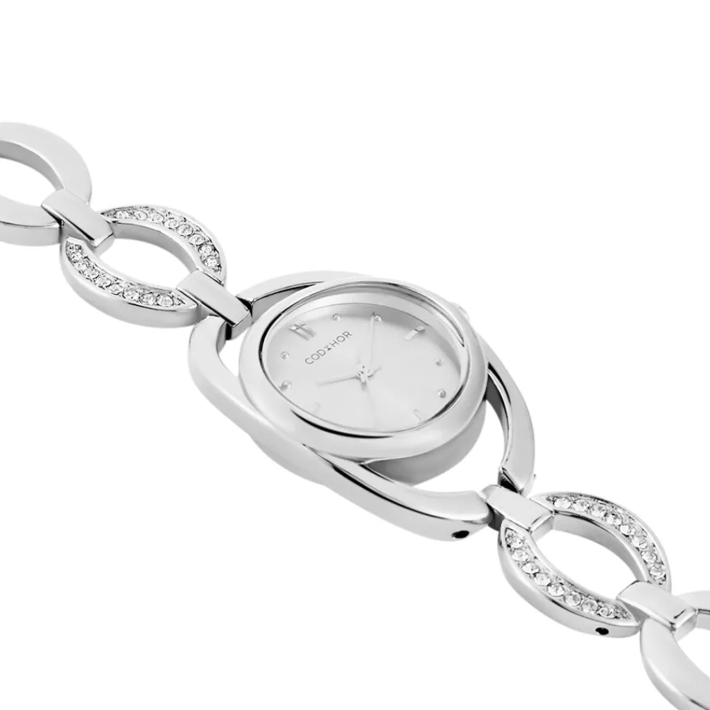 CODHOR Montre Berne Argent cadran argenté fond argenté bracelet alliage argenté New