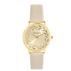 CODHOR Montre Camille 3 Doré cadran doré fond doré bracelet synthétique crème Best