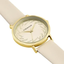 CODHOR Montre Camille 3 Doré cadran doré fond doré bracelet synthétique cr&egrave;me Best
