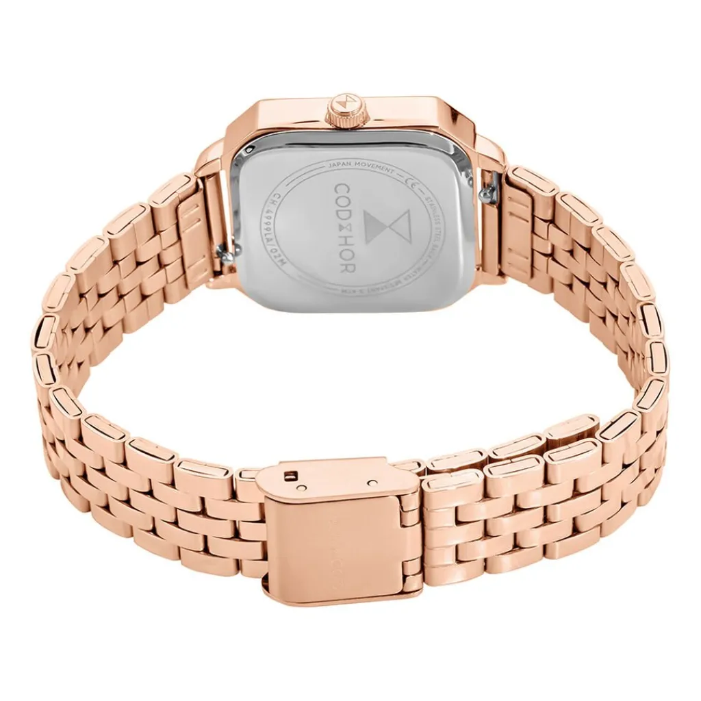 CODHOR Montre Carla Rose cadran rose fond rose bracelet acier rose Hot