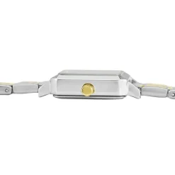 CODHOR Montre Carmelle Blanc cadran argenté fond blanc bracelet alliage bicolore