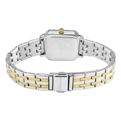 CODHOR Montre Carmelle Blanc cadran argenté fond blanc bracelet alliage bicolore