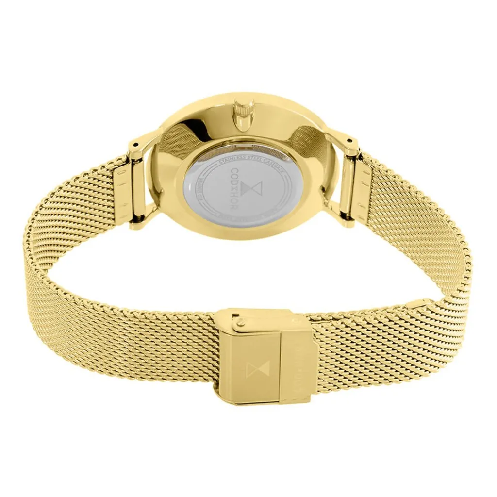 CODHOR Montre Cindy Argenté cadran doré fond argenté bracelet acier doré Online