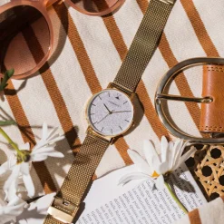 CODHOR Montre Cindy Argenté cadran doré fond argenté bracelet acier doré Online