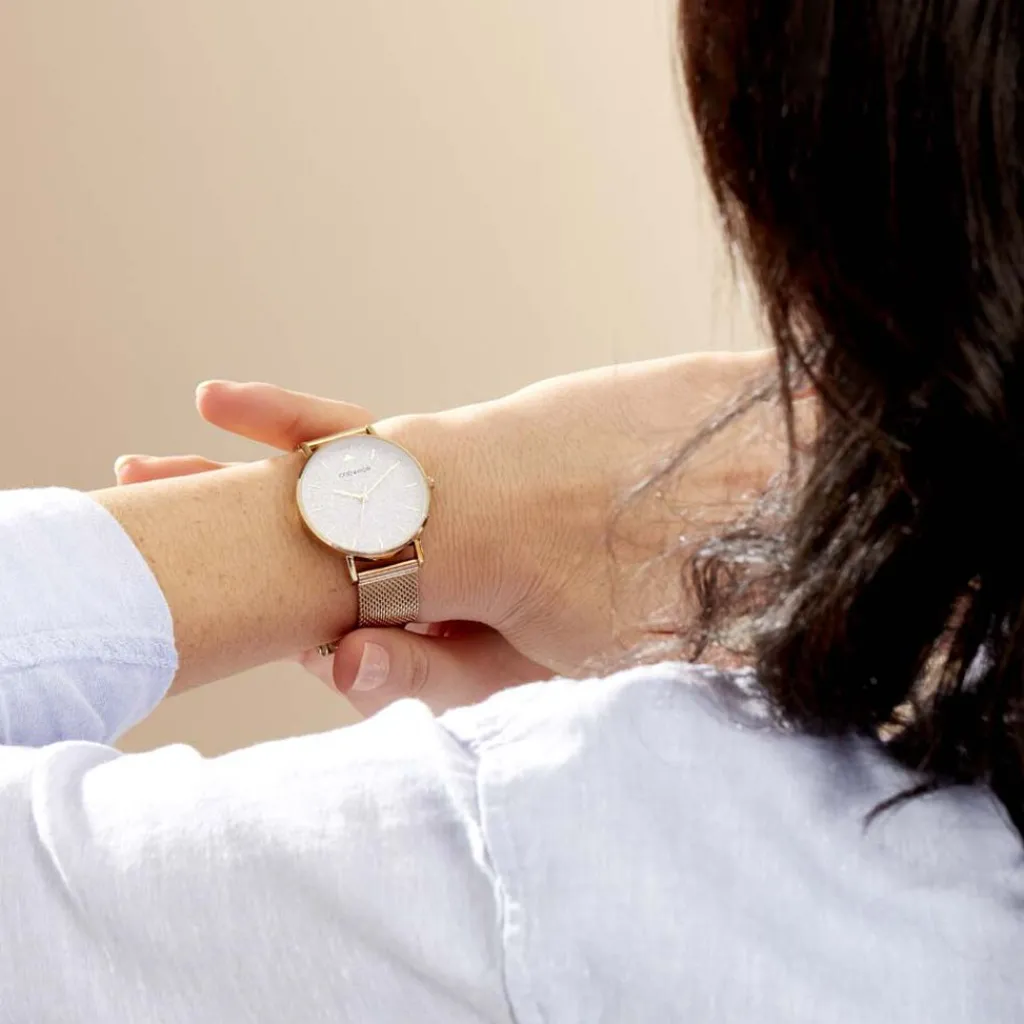 CODHOR Montre Cindy Argenté cadran doré fond argenté bracelet acier doré Online