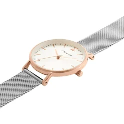 CODHOR Montre Cindy Argent cadran doré rose fond argenté bracelet acier argenté Best