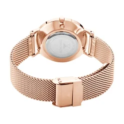 CODHOR Montre Cindy Blanc cadran doré rose fond blanc bracelet acier doré New
