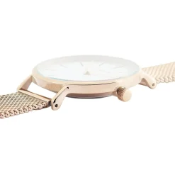 CODHOR Montre Cindy Blanc cadran doré rose fond blanc bracelet acier doré New