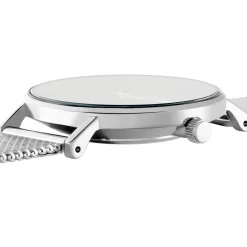 CODHOR Montre Cindy Noir cadran argenté fond noir bracelet acier argenté New