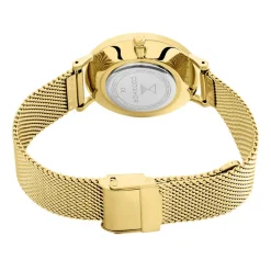 CODHOR Montre Cindy Noir cadran doré fond noir bracelet acier doré