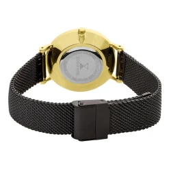 CODHOR Montre Cindy Noir cadran doré fond noir bracelet acier noir Clearance