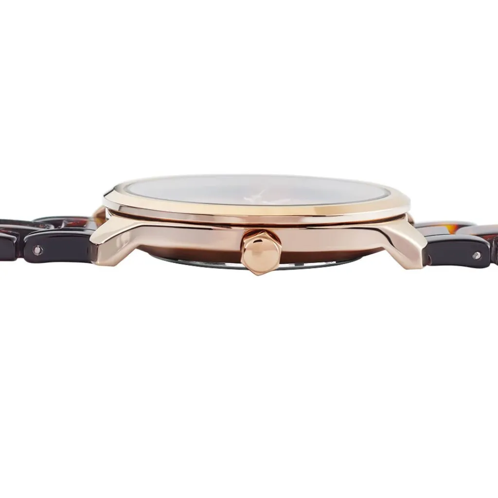 CODHOR Montre Clea Rose cadran doré rose fond rose bracelet acetate marron
