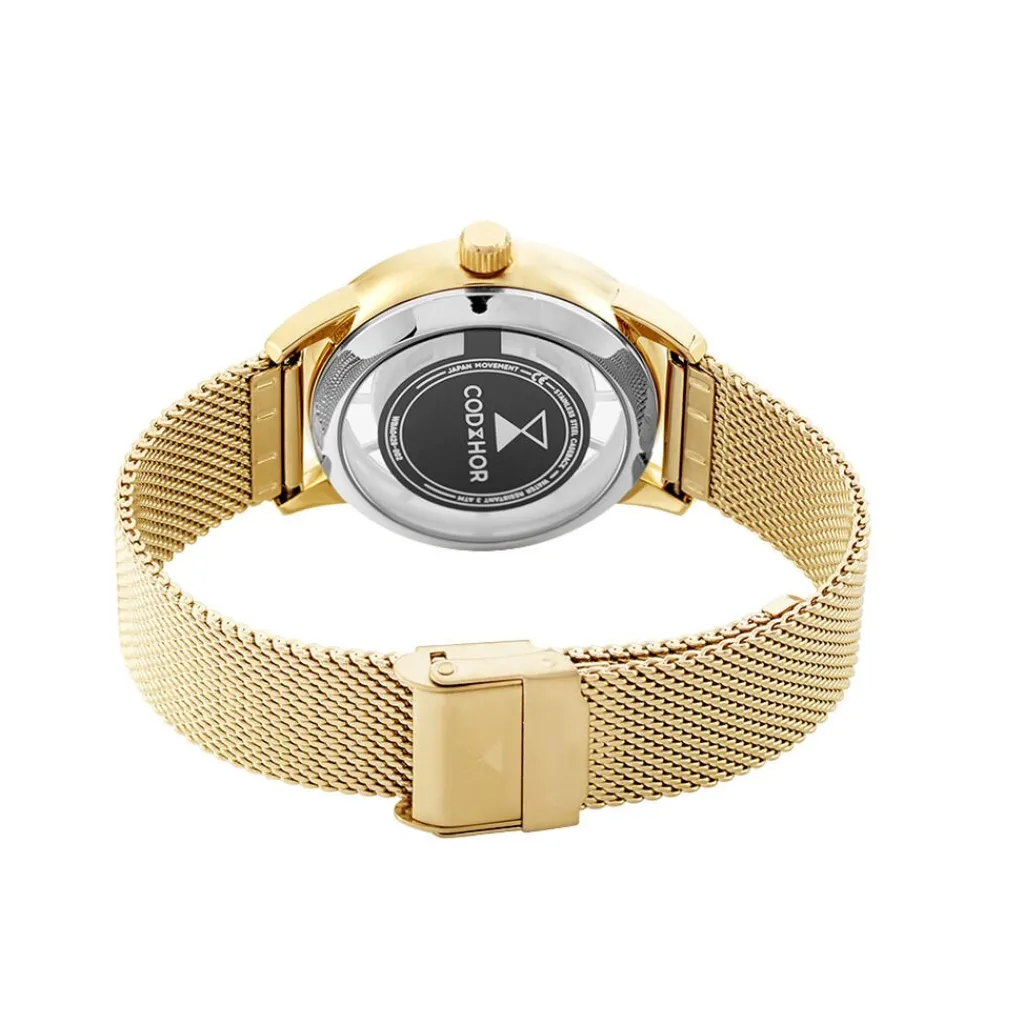 CODHOR Montre Cloe Doré cadran doré fond doré bracelet acier doré