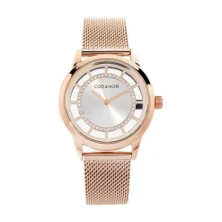 CODHOR Montre Cloe Rose cadran doré rose fond rose bracelet acier doré rose Sale