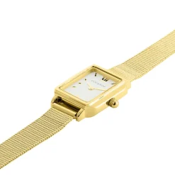 CODHOR Montre Eleonia Blanc cadran doré fond blanc bracelet acier doré Online
