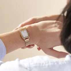 CODHOR Montre Eleonia Blanc cadran doré fond blanc bracelet acier doré Online