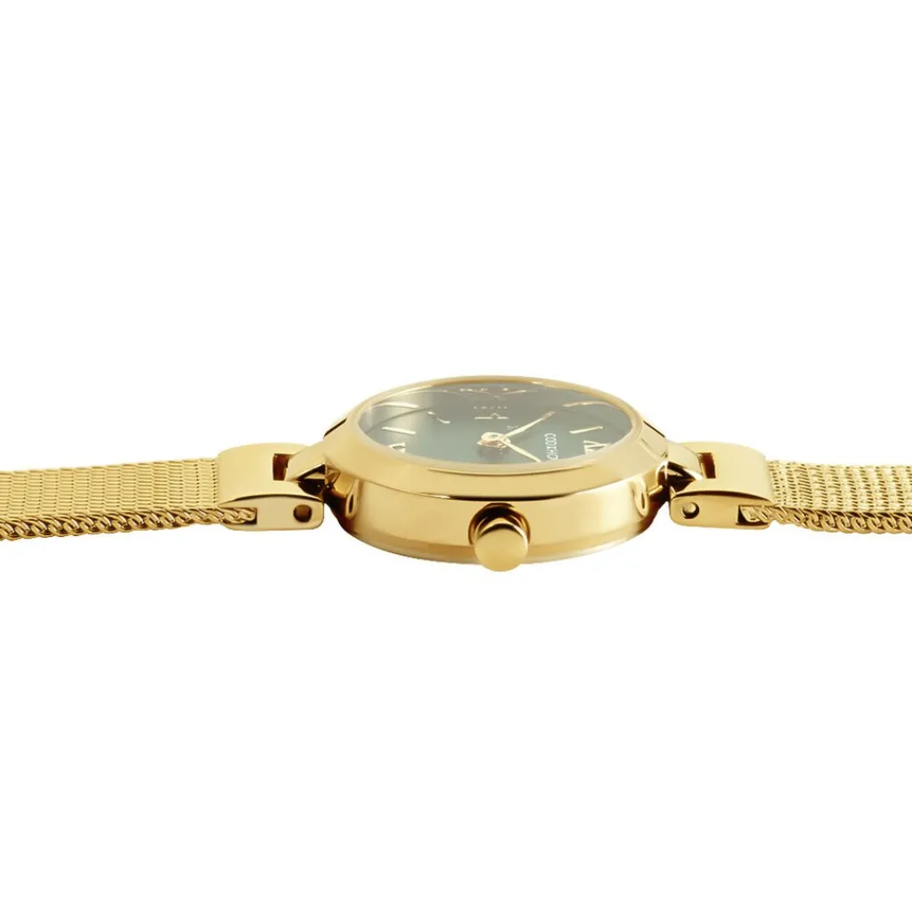 CODHOR Montre Eleonorine Vert cadran doré fond vert bracelet acier doré Best
