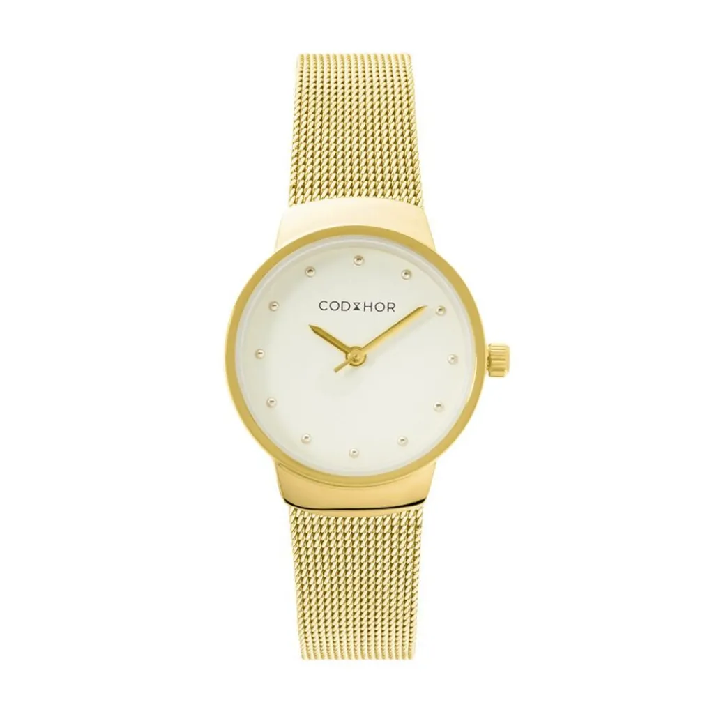 CODHOR Montre Fleur Doré cadran doré fond doré bracelet acier doré Sale