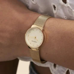 CODHOR Montre Fleur Doré cadran doré fond doré bracelet acier doré Sale