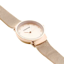 CODHOR Montre Fleur Rose cadran doré rosé fond doré rosé bracelet acier doré rosé Best