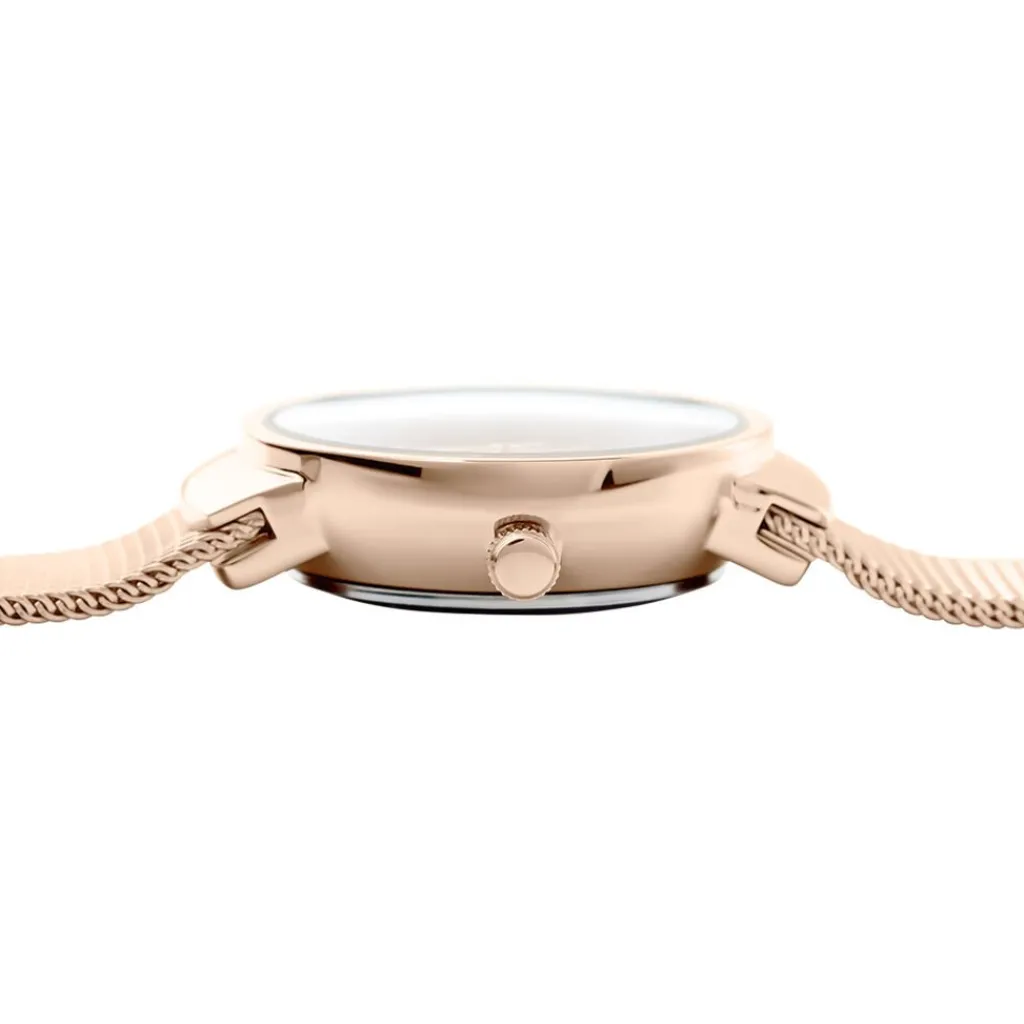 CODHOR Montre Fleur Rose cadran doré rosé fond doré rosé bracelet acier doré rosé Best